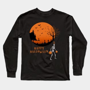 Happy Halloween Skeleton Long Sleeve T-Shirt